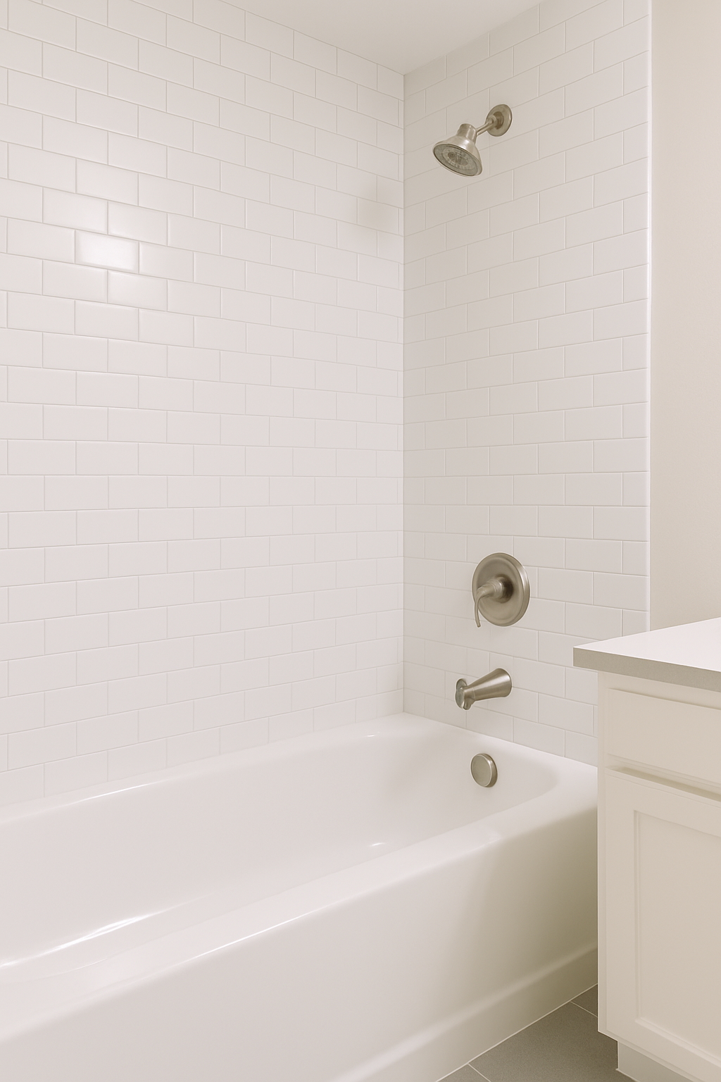 Tub & tile combo refinishing, cohesive look