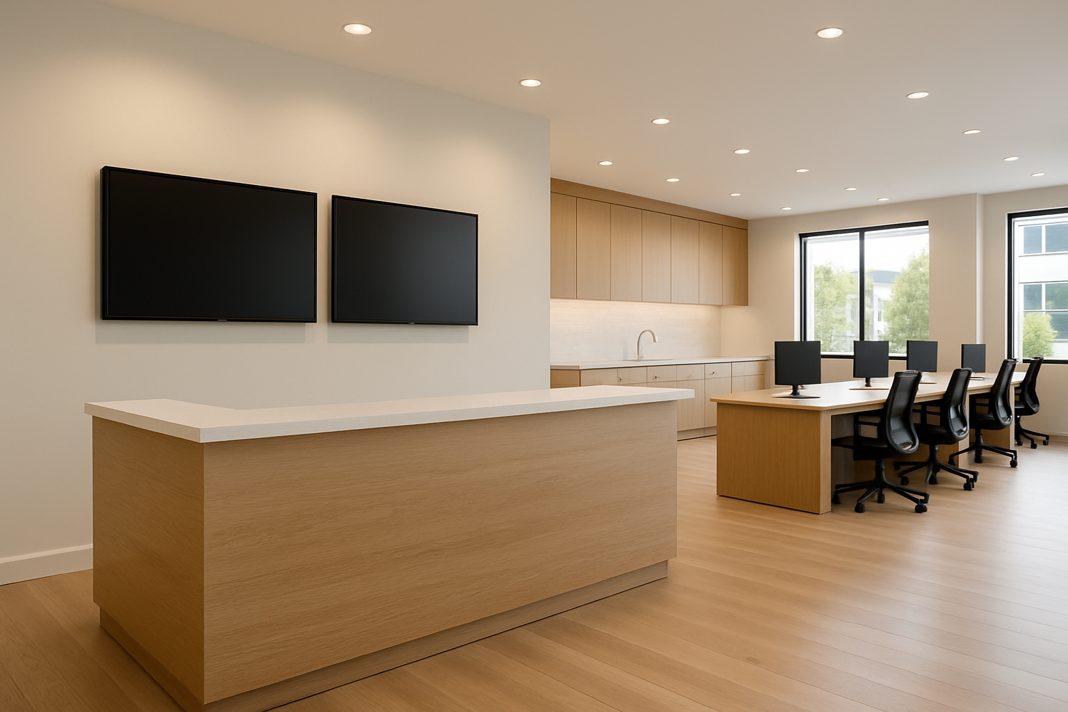 Office & breakroom cleaning — desks sanitized and floors polished in Tampa Bay