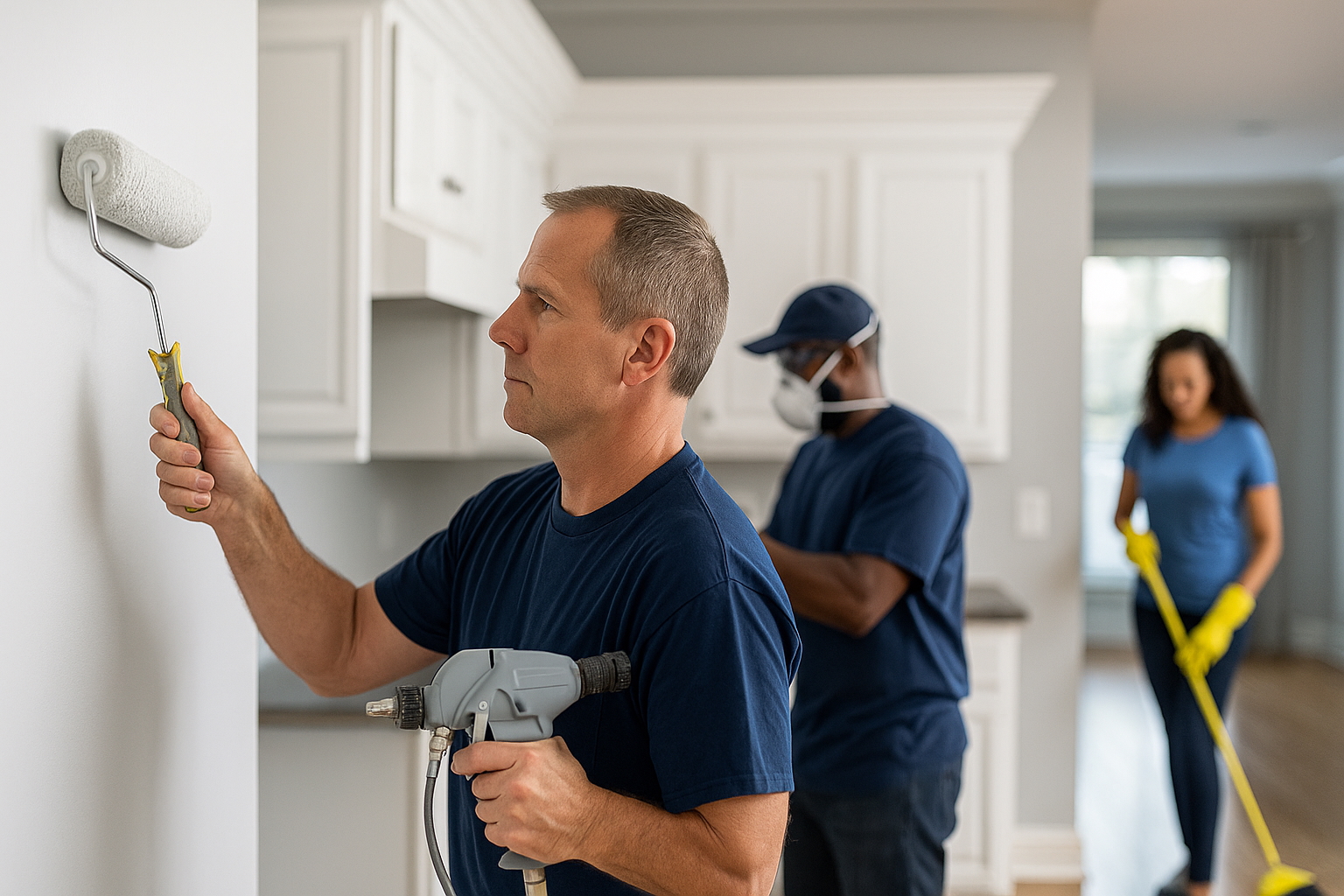 CardetLLC team working on refinishing, painting, and cleaning projects in Tampa Bay