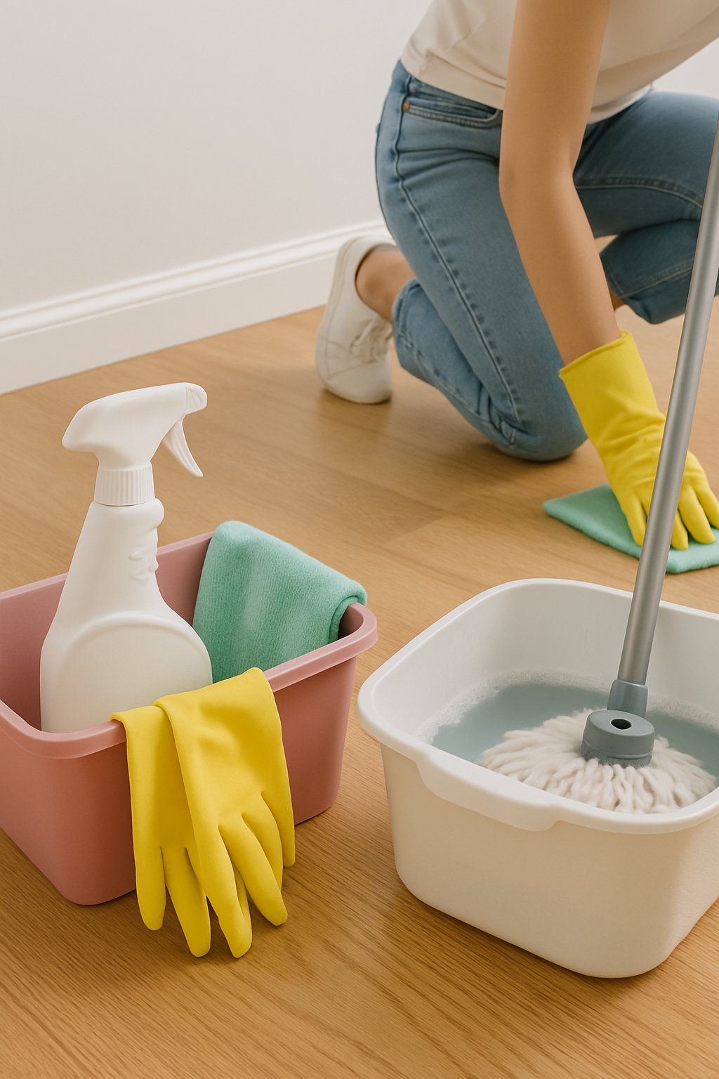 Cleaning service: freshly cleaned residential and commercial spaces