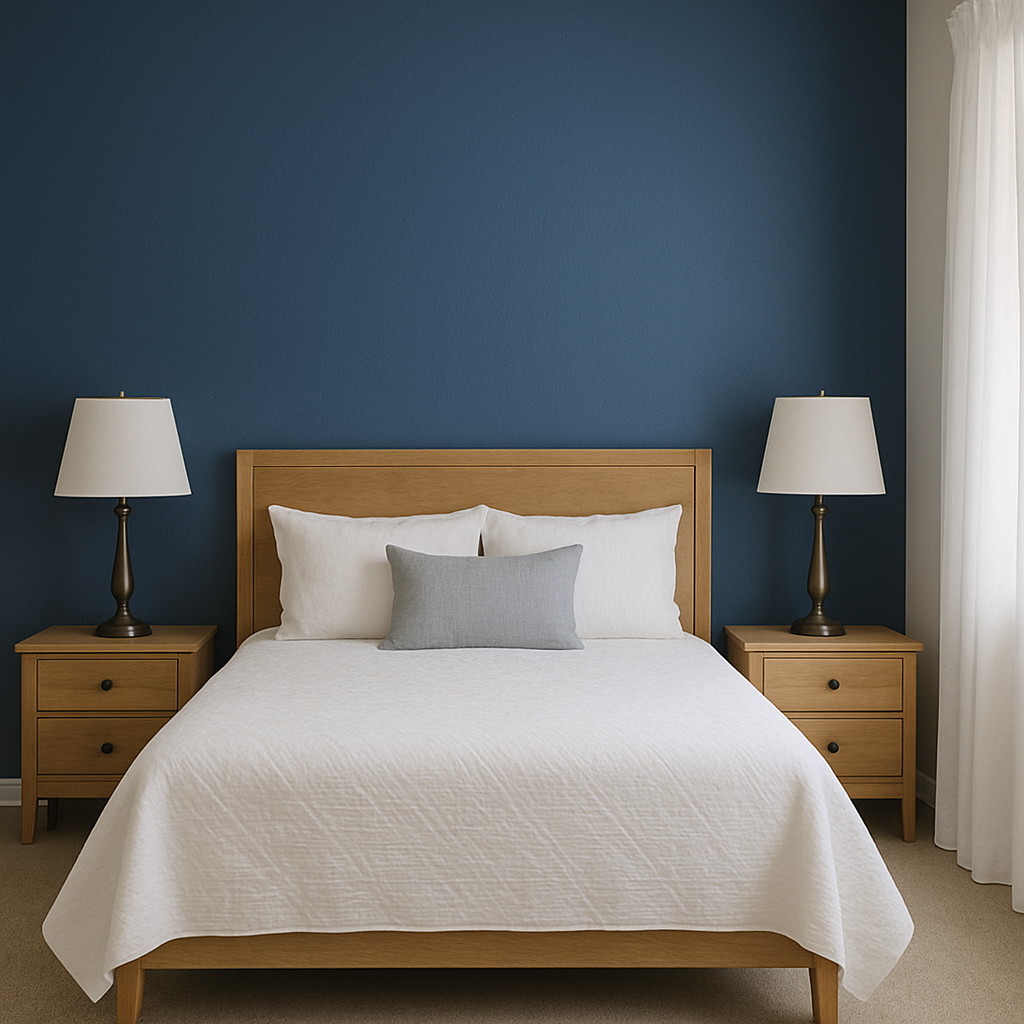 Interior Painting 7 Bedroom with burnt orange accent wall – interior painting in Sarasota